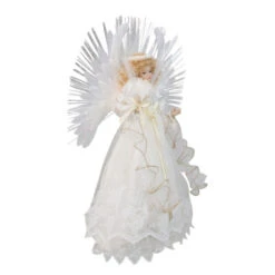 Kurt Adler 14" Lighted White Fiber Optic Floral Angel Christmas Tree Topper - Multi-Color LED Lights -Christmas Decoration Store ksa ul2212led 3 35744.1588402557