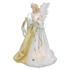 Kurt Adler 16" Lighted Ivory And Gold Angel Christmas Tree Topper - Clear Lights - UL2216 7 Kurt Adler 16" Lighted Ivory And Gold Angel Christmas Tree Topper - Clear Lights - UL2216 -Christmas Decoration Store ksa ul2216 1 65650.1588402549