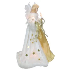 Kurt Adler 16" Lighted Ivory And Gold Angel Christmas Tree Topper - Clear Lights - UL2216 9 Kurt Adler 16" Lighted Ivory And Gold Angel Christmas Tree Topper - Clear Lights - UL2216 -Christmas Decoration Store ksa ul2216 3 93903.1588402550