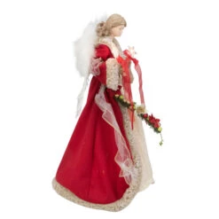 Kurt Adler 16" Red And Ivory Poinsettia Angel Christmas Tree Topper - 33752004 -Christmas Decoration Store ksa ul2218 3 31944.1588405771