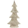 23.5" Brown And Beige Glittered Rattan Christmas Tree - Unlit