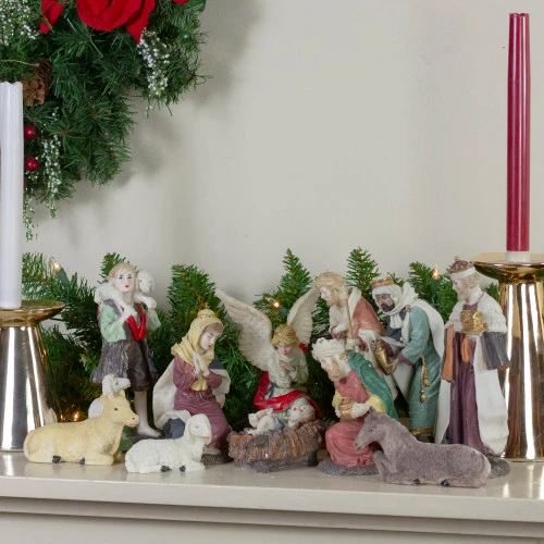Northlight Set Of 11 Christmas Nativity Resin Figurines, 8" 2 Northlight Set Of 11 Christmas Nativity Resin Figurines, 8" - Image 2