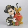 Roman 6" Black Lighted Cloisonne Mickey And Pluto With Gift Christmas Figure