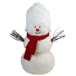 Northlight 24.5" Red And White Snowman With Scarf Christmas Tabletop Decor