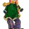 5.5" Green And Purple Plaid Sitting Snowman Christmas Tabletop Figurine