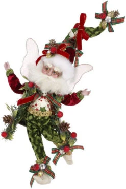 10" Green And Red Kris Kringle Mark Roberts Christmas Fairy Figurine