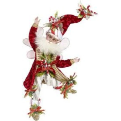 20" Red And Green Handcrafted Collectible Candy Cane Christmas Fairy - Large 2 20" Red And Green Handcrafted Collectible Candy Cane Christmas Fairy - Large - Image 2