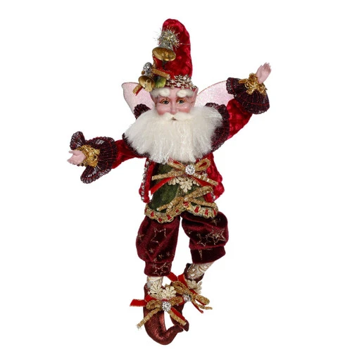 Mark Roberts Burgundy And Green Wonderful Time Christmas Fairy - Small 10" 2 Mark Roberts Burgundy And Green Wonderful Time Christmas Fairy - Small 10" - Image 2