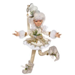 Mark Roberts Ivory And Gold Collectible North Pole Snowella Christmas Elf - Small 12"