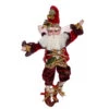 Mark Roberts Burgundy And Green Wonderful Time Christmas Fairy - Small 10"