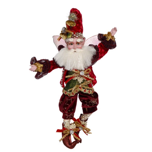 Mark Roberts Burgundy And Green Wonderful Time Christmas Fairy - Small 10" 1 Mark Roberts Burgundy And Green Wonderful Time Christmas Fairy - Small 10"