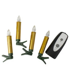 Melrose Set Of 12 Clip-On Flameless LED Taper Candles With Remote 4"