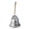 Melrose 9.75" Large Silver Hanging Christmas Bell With Jute Rope