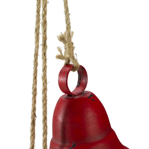 Melrose Set Of 3 Red Country Rustic Bells In Twine Christmas Decoration 14.75" 2 Melrose Set Of 3 Red Country Rustic Bells In Twine Christmas Decoration 14.75" - Image 2