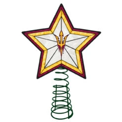 10" Lighted Yellow And Red Star NCAA Arizona State Sun Devils Christmas Tree Topper