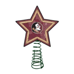 10" Lighted Gold And Black Star NCAA Florida State Seminoles Christmas Tree Topper