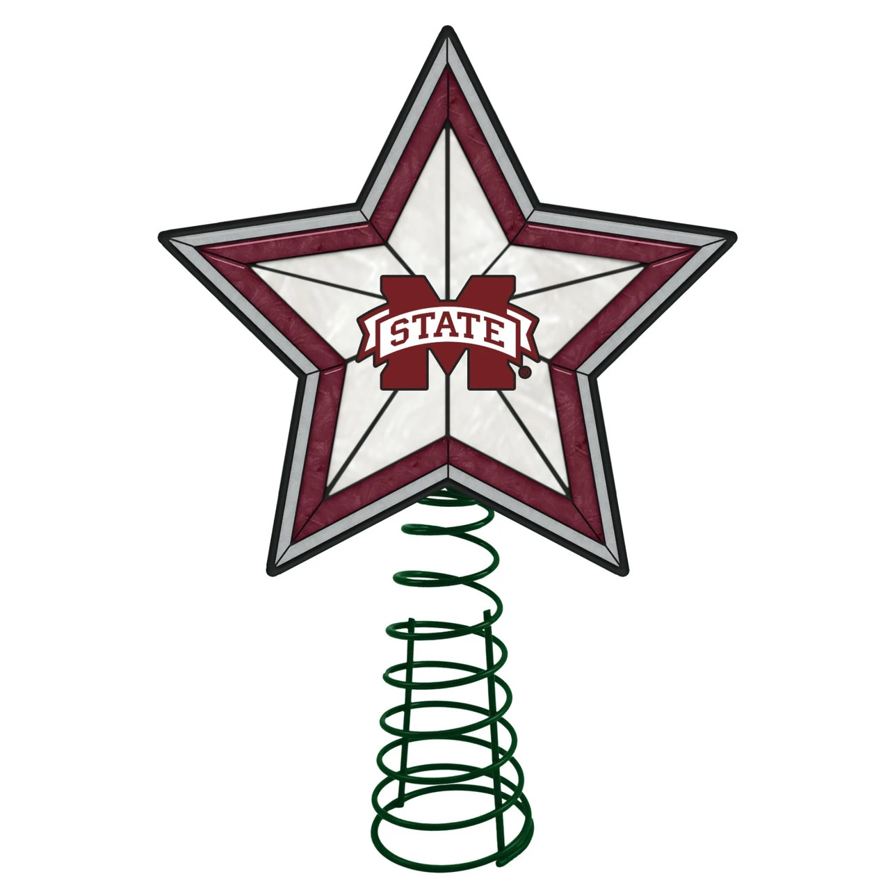 10" Red And White Star NCAA Mississippi State Bulldogs Christmas Tree Topper 1 10" Red And White Star NCAA Mississippi State Bulldogs Christmas Tree Topper