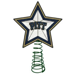 10" Lighted Blue And White Star NCAA Pittsburgh Panthers Christmas Tree Topper