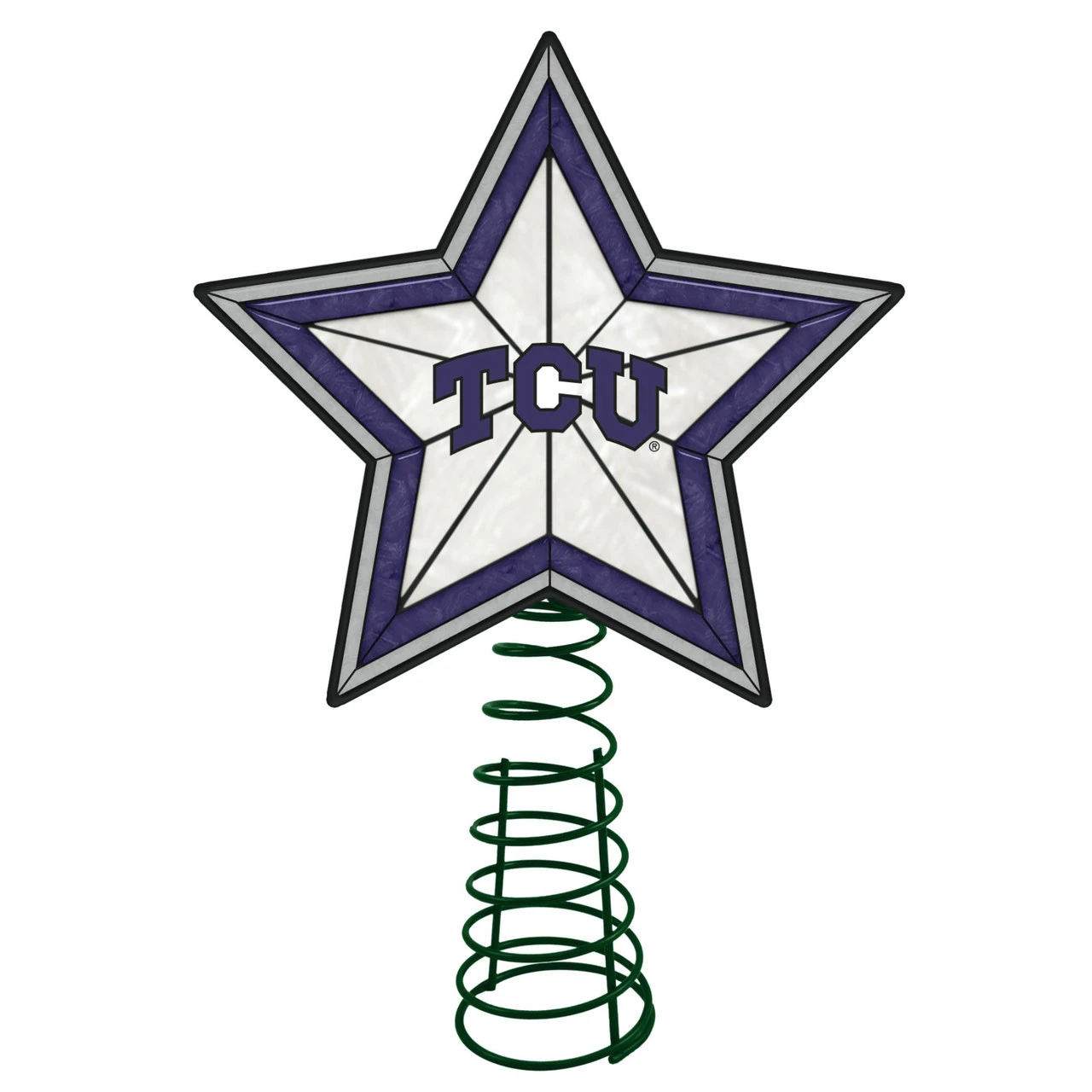 10" Lighted Violet And White Star NCAA TCU Horned Frogs Christmas Tree Topper 1 10" Lighted Violet And White Star NCAA TCU Horned Frogs Christmas Tree Topper
