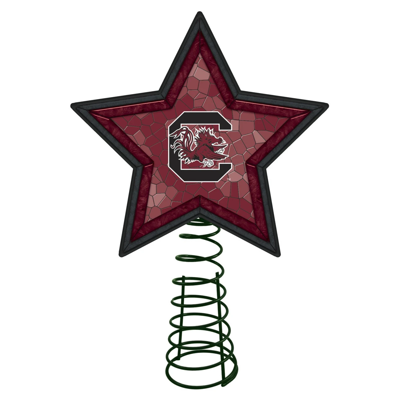 10" Lighted Maroon And White Star NCAA University Of South Carolina Gamecocks Christmas Tree Topper 1 10" Lighted Maroon And White Star NCAA University Of South Carolina Gamecocks Christmas Tree Topper