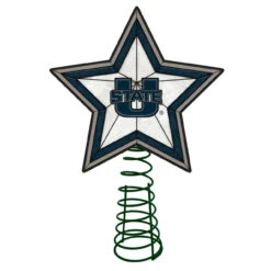 10" Lighted Blue And Gray Star NCAA Utah State Aggies Christmas Tree Topper