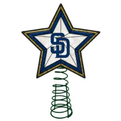 10" Lighted Blue And White Star MLB San Diego Padres Christmas Tree Topper