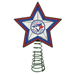 10" Lighted Blue And White Star MLB Toronto Blue Jays Christmas Tree Topper