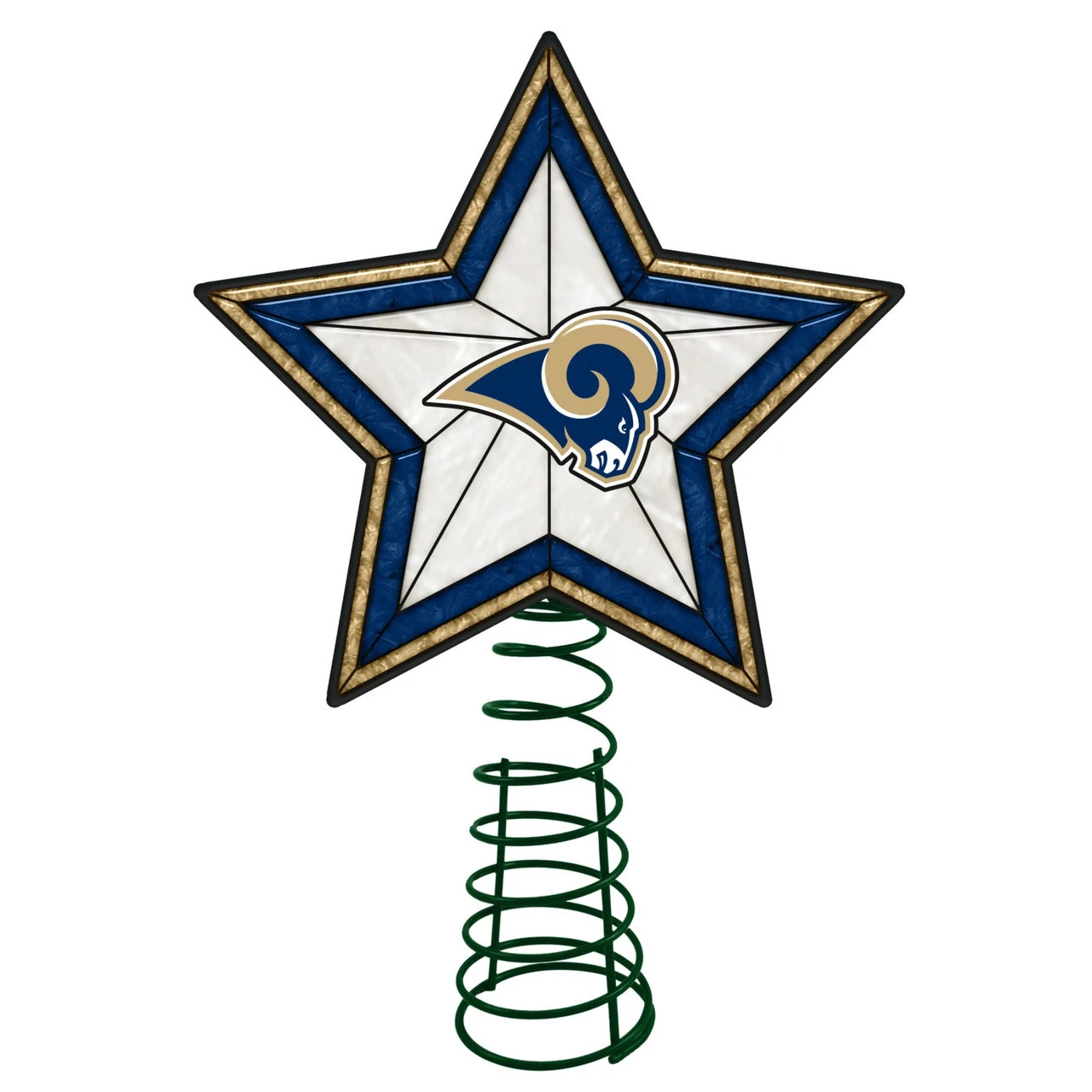 10" Lighted White And Blue Star NFL Los Angeles Rams Christmas Tree Topper 1 10" Lighted White And Blue Star NFL Los Angeles Rams Christmas Tree Topper
