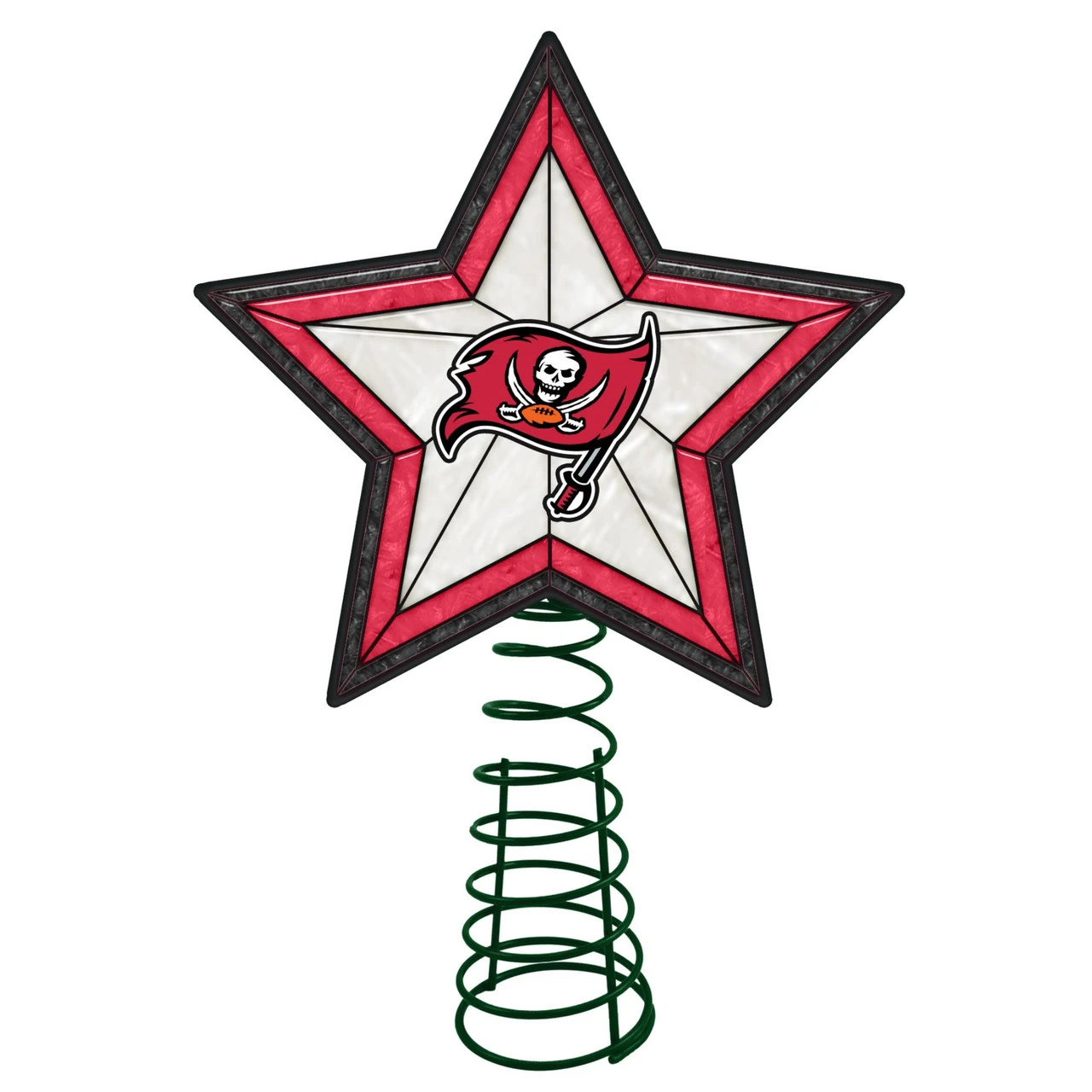 10" Lighted Red And Black Star NFL Tampa Bay Buccaneers Christmas Tree Topper 1 10" Lighted Red And Black Star NFL Tampa Bay Buccaneers Christmas Tree Topper