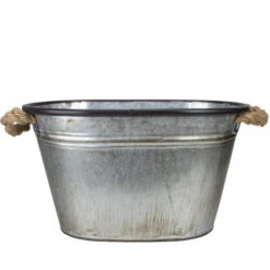 11" Silver Oval Christmas Tree Bucket With Jute Rope 8 11" Silver Oval Christmas Tree Bucket With Jute Rope -Christmas Decoration Store meravic r7433 3 31091.1587644959