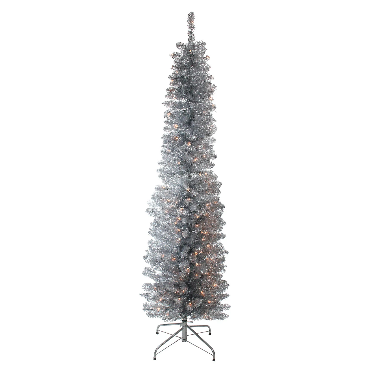 Northlight 6' Pre-Lit Pencil Artificial Christmas Tree - Clear Lights 1 Northlight 6' Pre-Lit Pencil Artificial Christmas Tree - Clear Lights