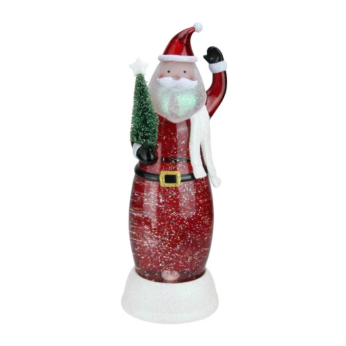 12.5" LED Lighted Swirling Santa With Tree Christmas Snow Globe Glittering Snow Dome 1 12.5" LED Lighted Swirling Santa With Tree Christmas Snow Globe Glittering Snow Dome