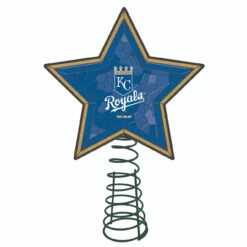 10" Lighted Blue And Gold Star MLB Kansas City Royals Mosaic Christmas Tree Topper