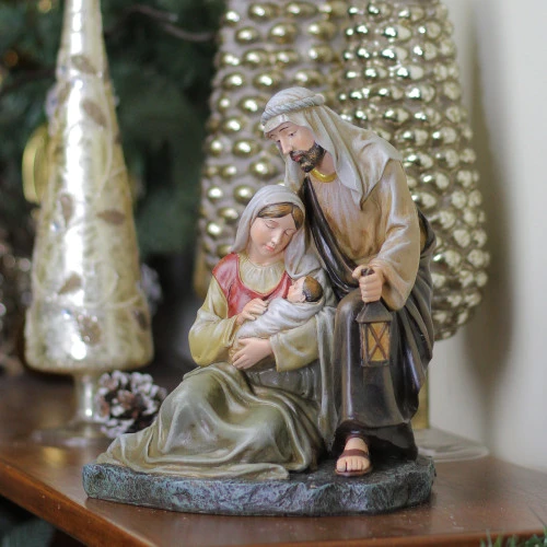 8" Kneeling Holy Family Christmas Table Top Figurine 3 8" Kneeling Holy Family Christmas Table Top Figurine - Image 3
