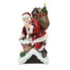 11" Red Santa Going Down The Chimney Christmas Tabletop Figurine