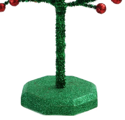21.5" Red And Green Berry Glitter Christmas Tree Tabletop Decor 2 21.5" Red And Green Berry Glitter Christmas Tree Tabletop Decor - Image 2