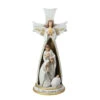 3-Piece Beige And White Holy Family In Angel Nativity Table Top Christmas Figurine 12.75"
