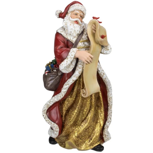 13.75" Santa Claus Holding His List With Cardinals Christmas Tabletop Figurine 1 13.75" Santa Claus Holding His List With Cardinals Christmas Tabletop Figurine