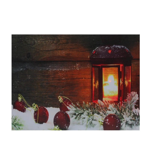 Northlight LED Lighted Candle Lantern In The Wintry Outdoors Christmas Canvas Wall Art 12" X 15.75" 1 Northlight LED Lighted Candle Lantern In The Wintry Outdoors Christmas Canvas Wall Art 12" X 15.75"