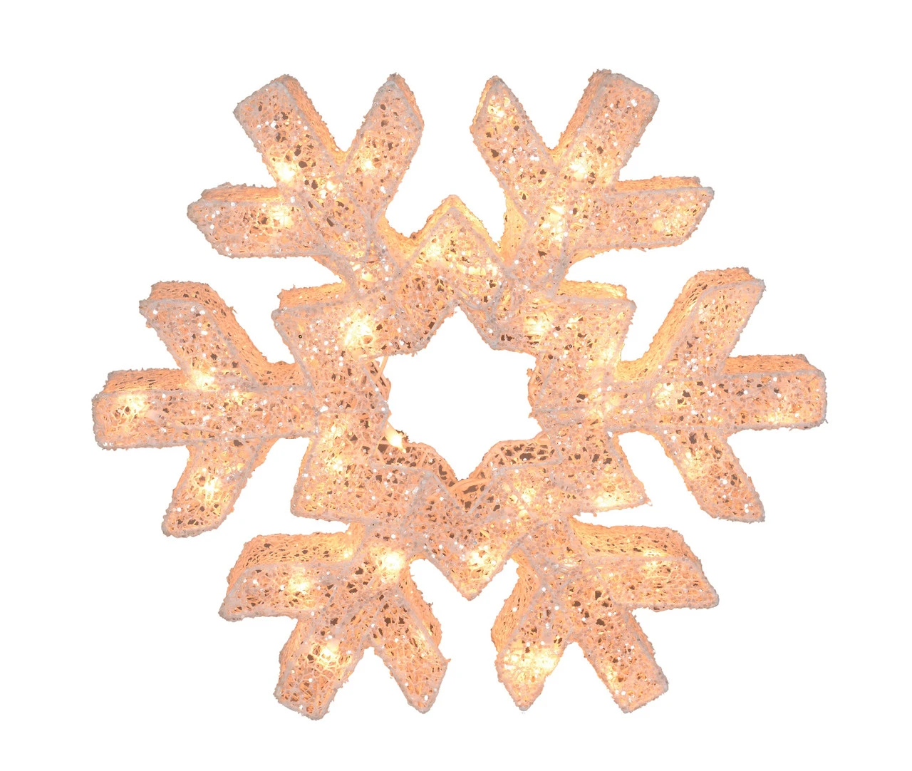 Northlight 24" Orange And White LED Lighted Snowflake Christmas Decoration 1 Northlight 24" Orange And White LED Lighted Snowflake Christmas Decoration
