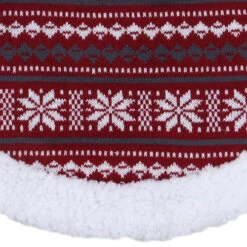 Northlight 20" Gray And Red Snowflakes Lodge Mini Christmas Tree Skirt With High Pile Fleece Trim -Christmas Decoration Store northlight20l27925 61872.1639090309