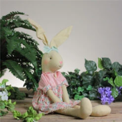 Northlight 20" Sitting Linen Pink Floral Easter Bunny Rabbit Spring Figure -Christmas Decoration Store northlight20sh14427 2 43544.1588362515