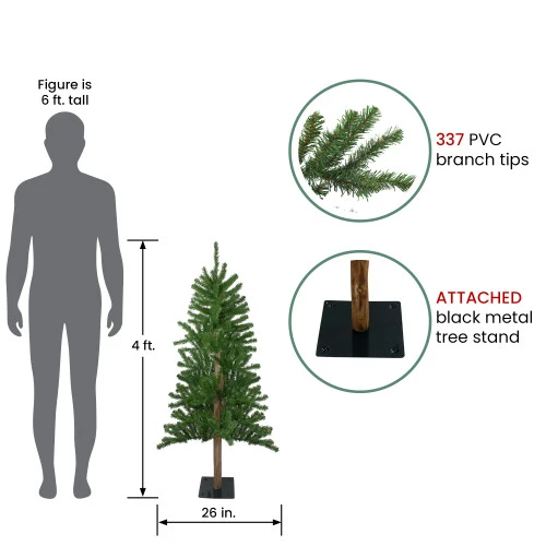 Northlight 4' Alpine Artificial Christmas Tree - Unlit 2 Northlight 4' Alpine Artificial Christmas Tree - Unlit - Image 2