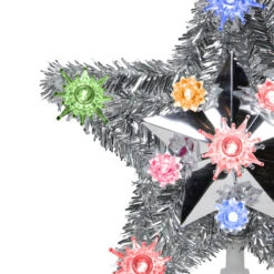 Northlight 9" Lighted Silver Star Christmas Tree Topper - Multicolor Lights -Christmas Decoration Store northlight20ys27535 81771.1664726076