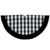 48" Black And White Plaid Round Christmas Tree Skirt