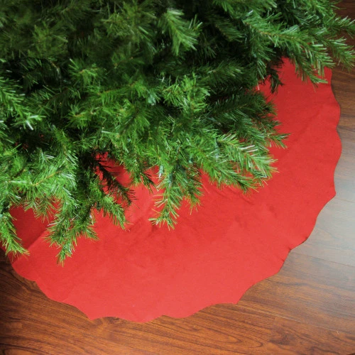 Northlight 48" Red Scalloped Edge Christmas Tree Skirt 3 Northlight 48" Red Scalloped Edge Christmas Tree Skirt - Image 3
