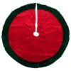 Northlight 60" Red Traditional Christmas Tree Skirt With Green Border Trim