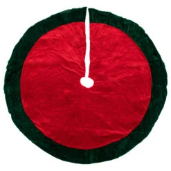 Northlight 60" Red Traditional Christmas Tree Skirt With Green Border Trim