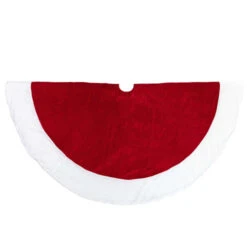 Northlight 60" Red And White Solid Round Christmas Tree Skirt -Christmas Decoration Store northlight 580998go 02 41019.1689950128