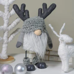 Northlight 15" Grey Bouncy Gnome With Antlers Tabletop Christmas Decoration 5 Northlight 15" Grey Bouncy Gnome With Antlers Tabletop Christmas Decoration -Christmas Decoration Store northlight am87022 3 13083.1588415271